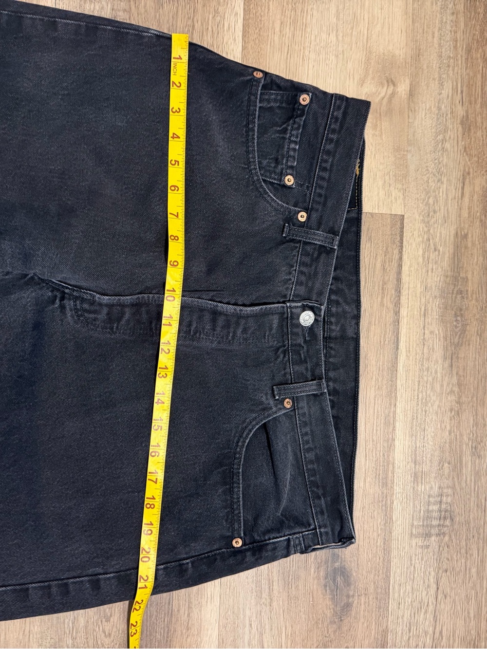 VTG Levi's 501 Button Fly Black Denim Jeans 36x30 tag 38x30 1999 Canada Made - Picture 12 of 15